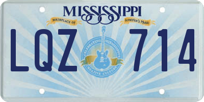MS license plate LQZ714