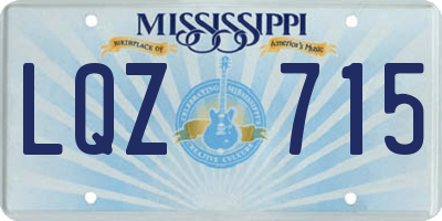 MS license plate LQZ715