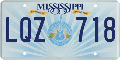 MS license plate LQZ718