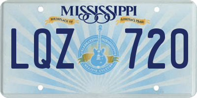 MS license plate LQZ720