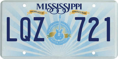 MS license plate LQZ721