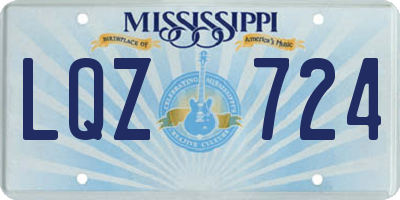MS license plate LQZ724