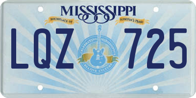 MS license plate LQZ725