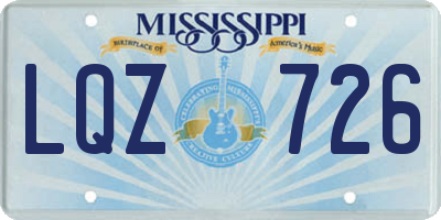 MS license plate LQZ726