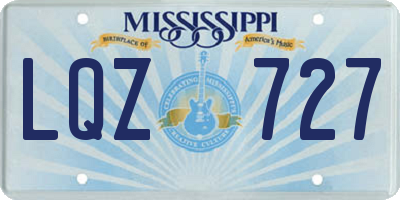 MS license plate LQZ727