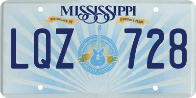 MS license plate LQZ728