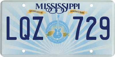 MS license plate LQZ729