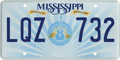 MS license plate LQZ732