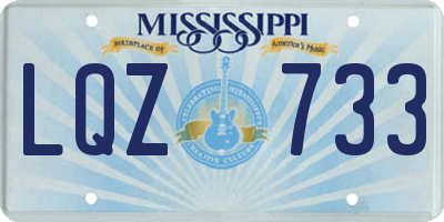 MS license plate LQZ733
