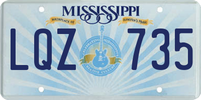 MS license plate LQZ735
