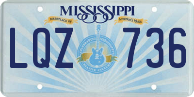 MS license plate LQZ736