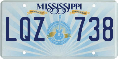 MS license plate LQZ738