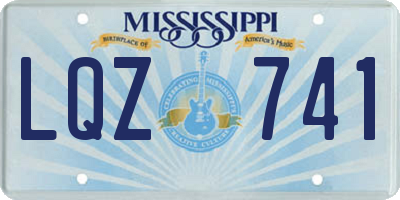 MS license plate LQZ741