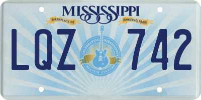 MS license plate LQZ742