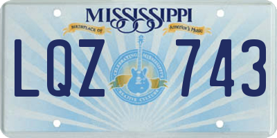 MS license plate LQZ743