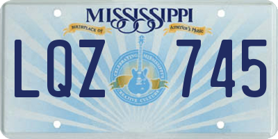 MS license plate LQZ745