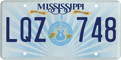 MS license plate LQZ748