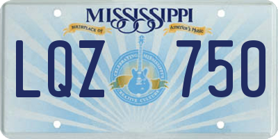 MS license plate LQZ750