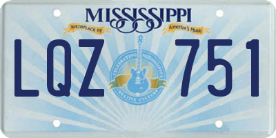 MS license plate LQZ751