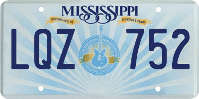 MS license plate LQZ752