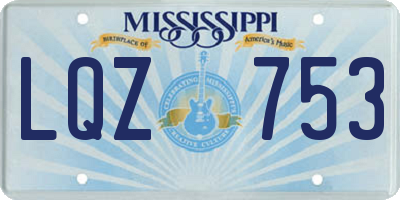MS license plate LQZ753