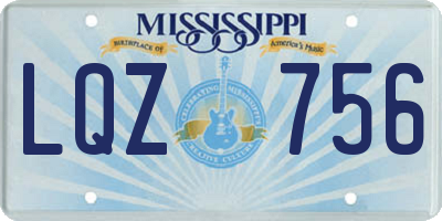 MS license plate LQZ756