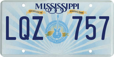 MS license plate LQZ757