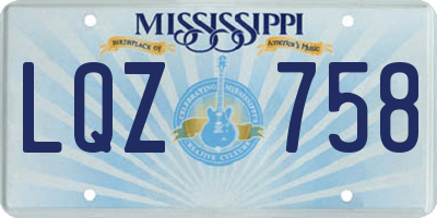 MS license plate LQZ758