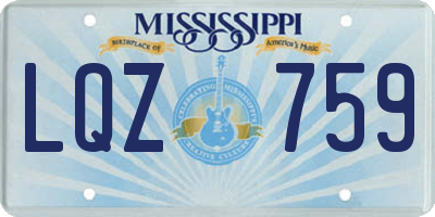 MS license plate LQZ759