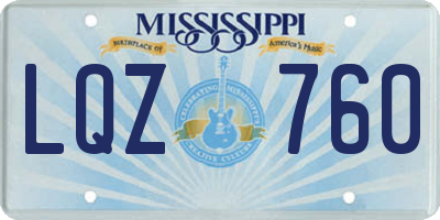 MS license plate LQZ760