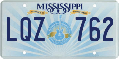 MS license plate LQZ762