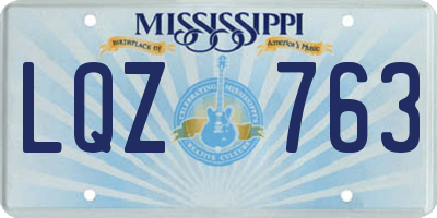 MS license plate LQZ763