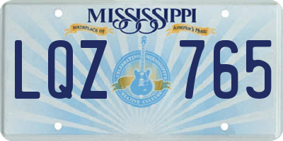MS license plate LQZ765