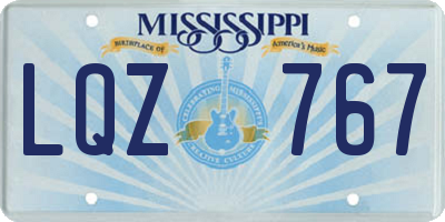 MS license plate LQZ767