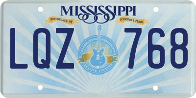 MS license plate LQZ768