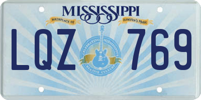 MS license plate LQZ769