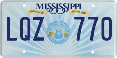 MS license plate LQZ770