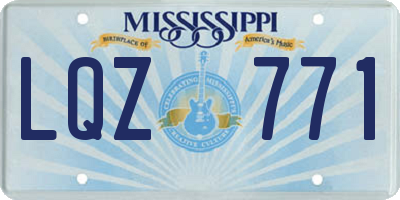 MS license plate LQZ771