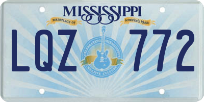 MS license plate LQZ772