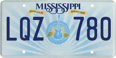 MS license plate LQZ780