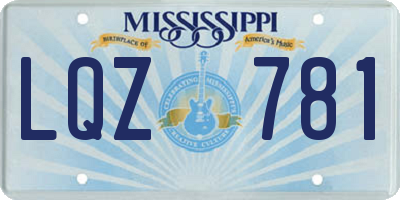 MS license plate LQZ781