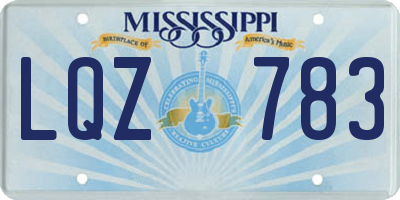 MS license plate LQZ783
