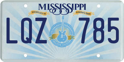 MS license plate LQZ785