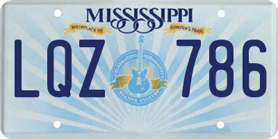 MS license plate LQZ786