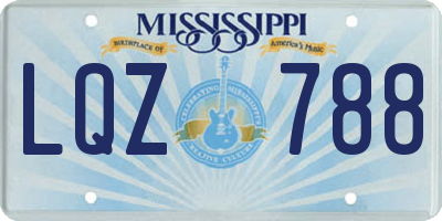 MS license plate LQZ788