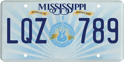 MS license plate LQZ789
