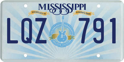MS license plate LQZ791