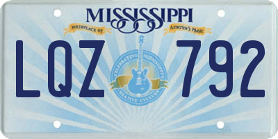 MS license plate LQZ792
