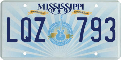 MS license plate LQZ793