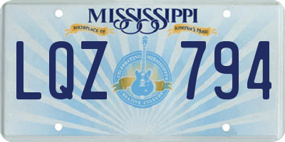 MS license plate LQZ794